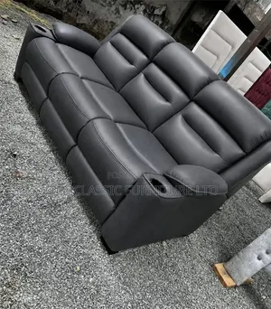 Brand New 3-Seater Semi-Recliner Sofa - Gray & Brown