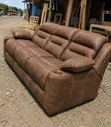Brand New 3-Seater Semi-Recliner Sofa - Gray & Brown - 2