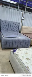 Chester Bed Frame - Gray 5x6 with Lines and Square Pattern - 1