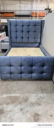 Chester Bed Frame - Gray 5x6 with Lines and Square Pattern - 2