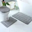 3pcs Bathroom Mats Set - Non-Slip Underside - 2