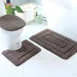 3pcs Bathroom Mats Set - Non-Slip Underside - 3