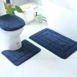 3pcs Bathroom Mats Set - Non-Slip Underside - 4
