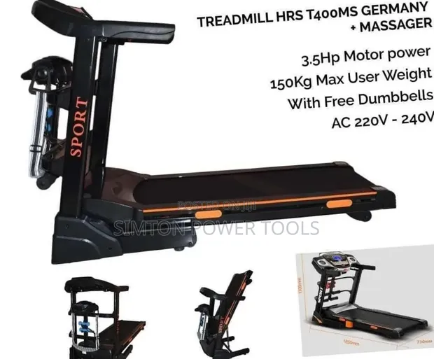 HRS T400MS Multi-Functional Treadmill with Massager - 1