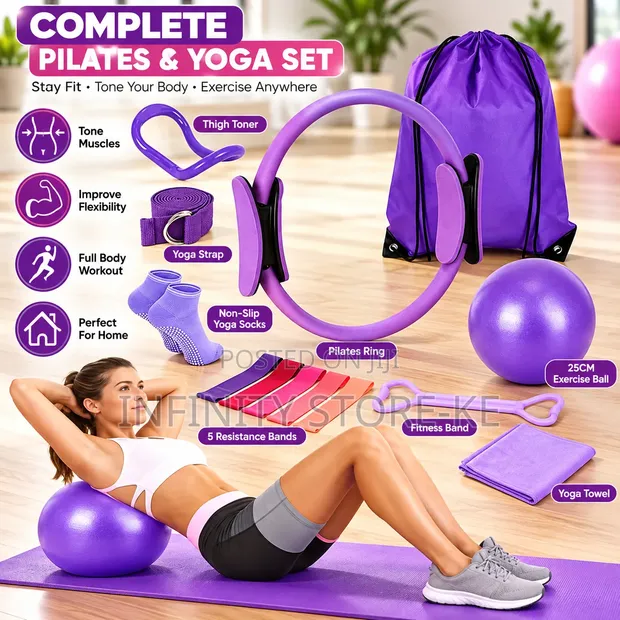 Complete Pilates & Yoga Workout Set with Resistance Bands - 1