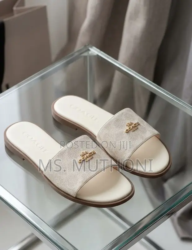 Coach Signature Monogram Flat Slide Sandals - 1
