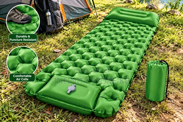 Comfortable Inflatable Camping Mattress with Built-in Pump - 1