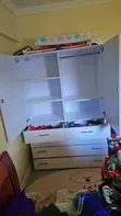 White Wardrobe with Drawers and Hanging Rail - 4