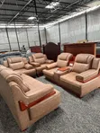 Executive Sofa Set - Brown Velvet - 1