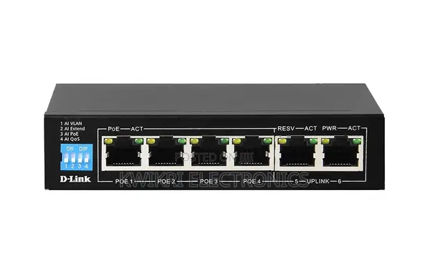 D-Link DGS-F1006P-E 6-Port PoE+ Switch - 1