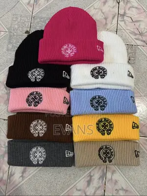 Beanies: Chrome Hearts, North Face, Hellstar