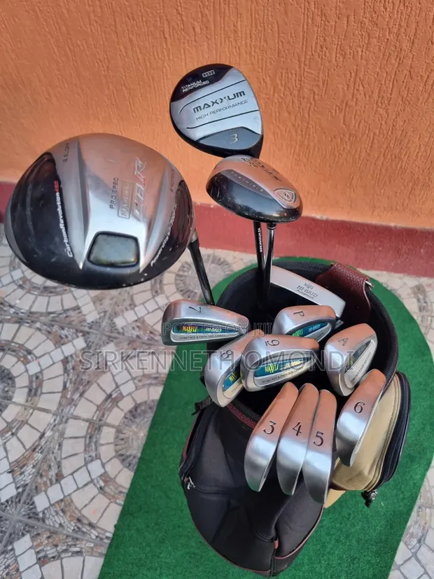 Dunlop Maxfli Golf Clubs Set with Cart Bag - 1