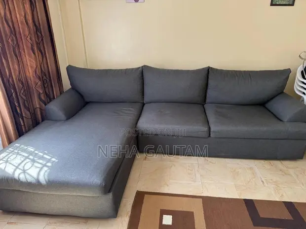 L Shape Sofa - 5 Seater with Leg Rest - 1