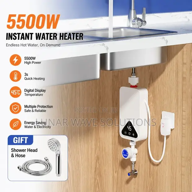 5.5kW Undersink Water Heater with Handheld Shower - 1
