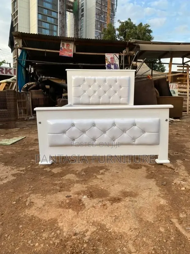 3x6 White Wooden Bed Frame - 1