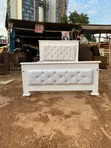3x6 White Wooden Bed Frame - 1