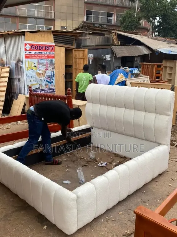 Ideal 5x6 White Bubble Bed Frame - 1