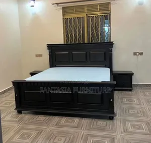 5x6 Black Wooden Bed Frame