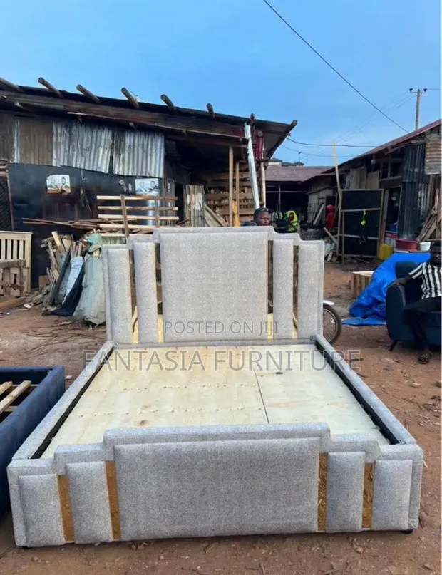 Brand New 5x6 Grey Bed Frame - 1