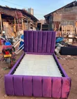 Purple Velvet Tufted Bed Frame - Queen Size - 2