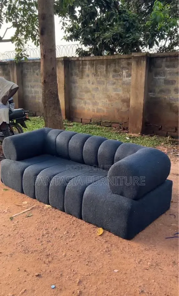 3-Seater Dark Grey Bubble Sofa - 1