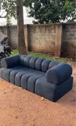 3-Seater Dark Grey Bubble Sofa - 2