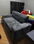 3 Seater Dark Grey Sofa - Brand New - 1