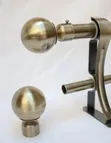Powder-Coated Curtain Rods - Antic Gold & Black Finials - 1