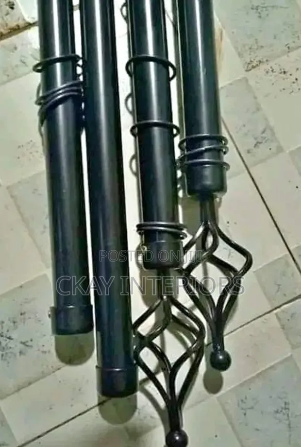 Black & Bronze 2 Meter Adjustable Window Curtain Rods - 1