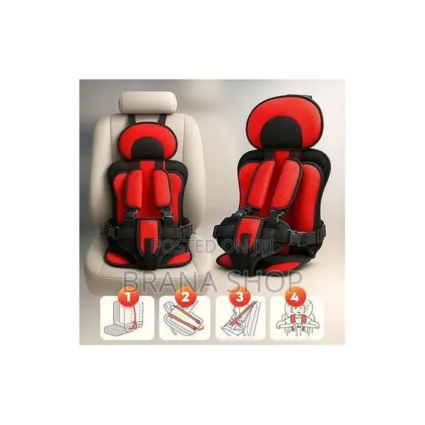 Red Kids Car Seat - Comfortable Compact Travel Seat - 1