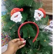 Christmas Festive Red Headband with Santa Faces - 1