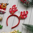 Christmas Festive Red Headband with Santa Faces - 2
