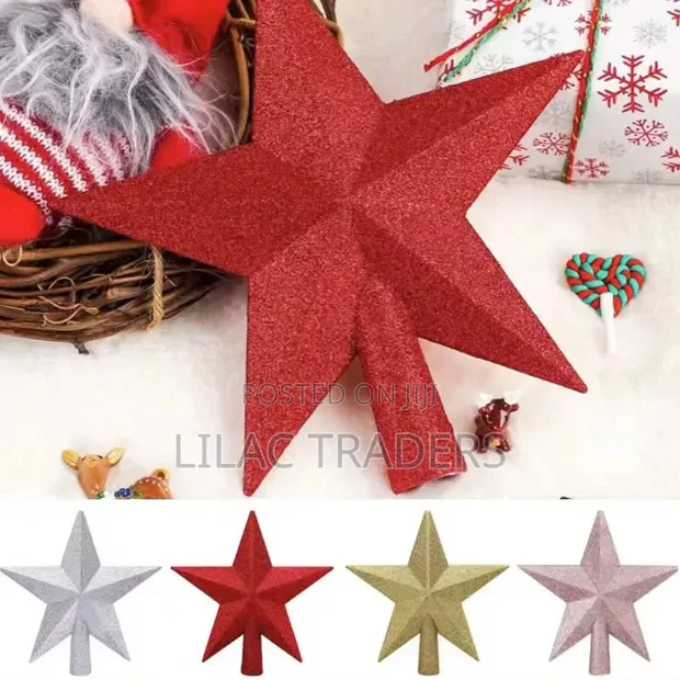 Big Star Classic Glittery Star-Shaped Christmas Tree Topper - 1
