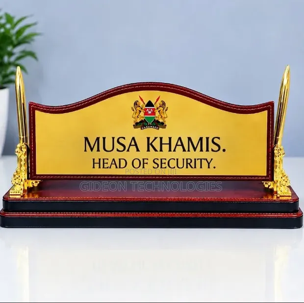 Executive Wooden Table Organizer with Leather Finish - 1