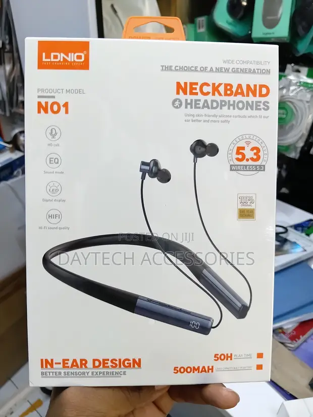 LDNIO NO1 Neckband Wireless Bluetooth Headset - Black - 1