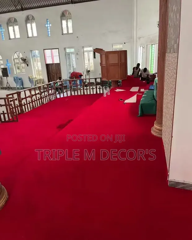 Classic Red 4mm Delta Church Carpet - 1