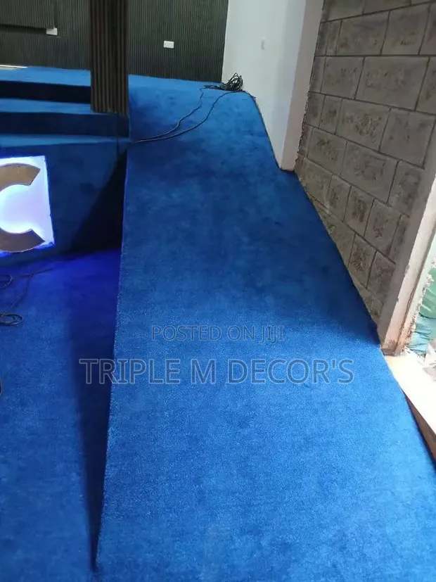 Blue 4mm Delta Commercial Wall to Wall Carpet - 1