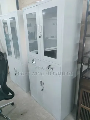 Boss Office Products Half Glass 2-Door Cabinet