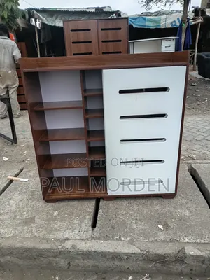Modern Wooden Shoe Organizer with Storage - White/Brown