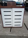 Modern Wooden Shoe Organizer with Storage - White/Brown - 2
