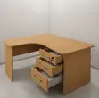 1.2m Curved Home Office Desk with Drawers - 1