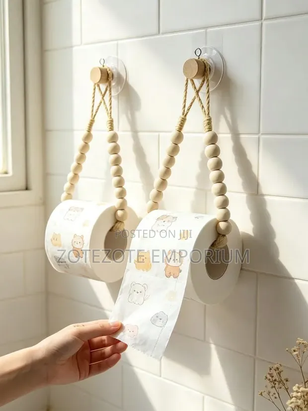 Rope Beaded Toilet Paper Holder - 1