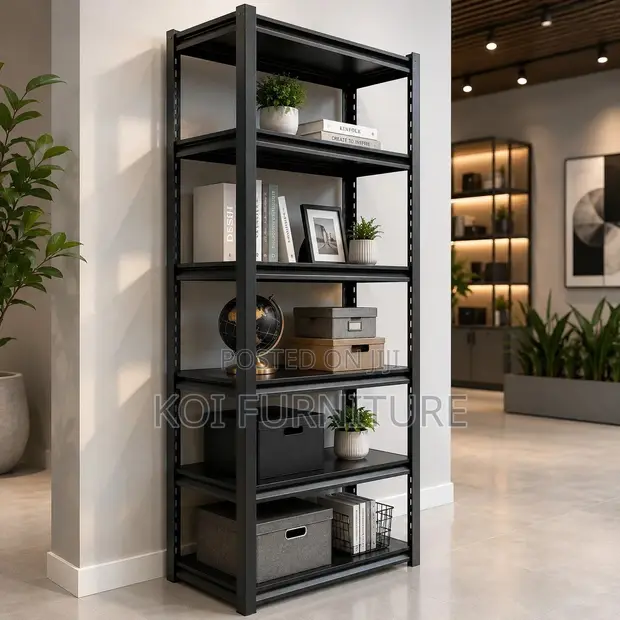 Metallic 5-Tier Storage Rack - Modern Black - 1