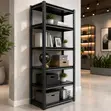 Metallic 5-Tier Storage Rack - Modern Black - 1