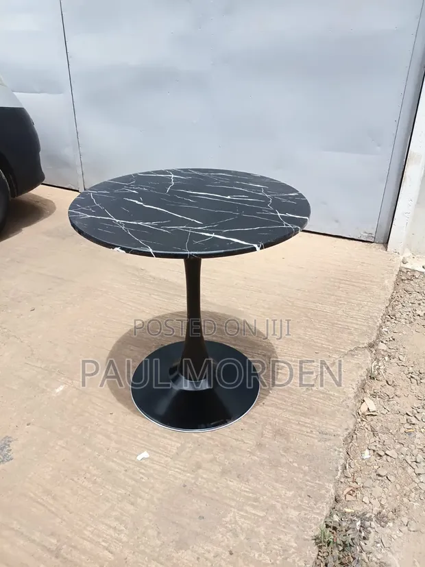 Black Marble Effect Dining Table - 1