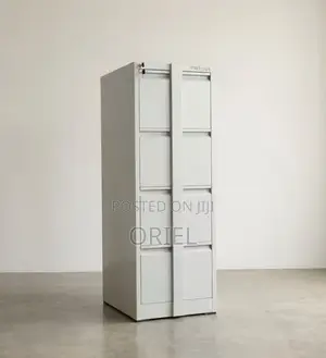 4-Drawer Filing Cabinet with Lock - White Steel