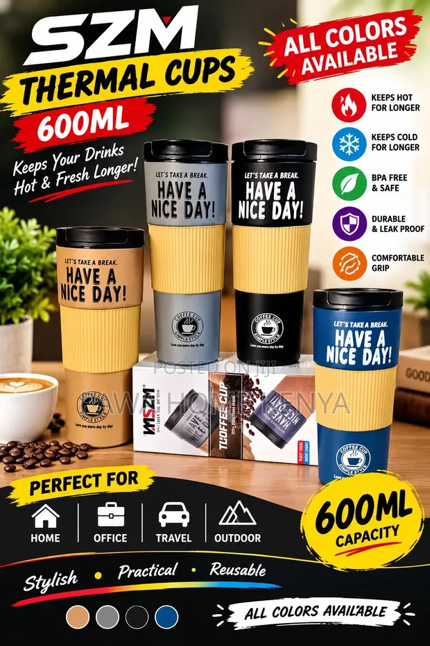 600ml Stainless Steel Thermal Mugs - 1