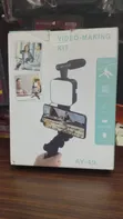 AY-49 Mobile Vlogging Kit: Tripod, Mic, LED Light, Remote - 1