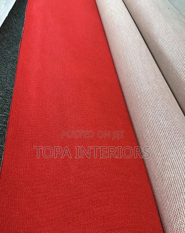 4mm Thick Easy to Clean Delta Red Wall-to-Wall Carpets - 1