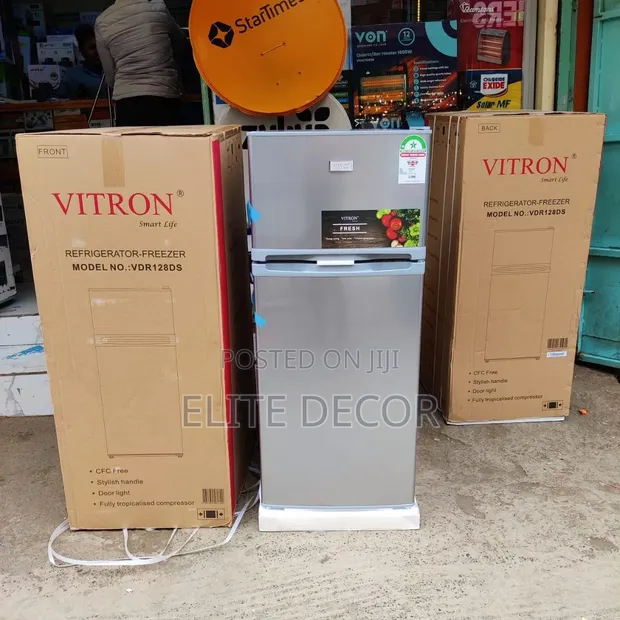 Vitron VDR128DS 128L Double Door Fridge - Silver - 1